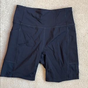 Spandex shapewear running shorts with pockets